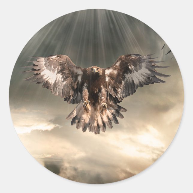 Golden Eagle Classic Round Sticker (Front)