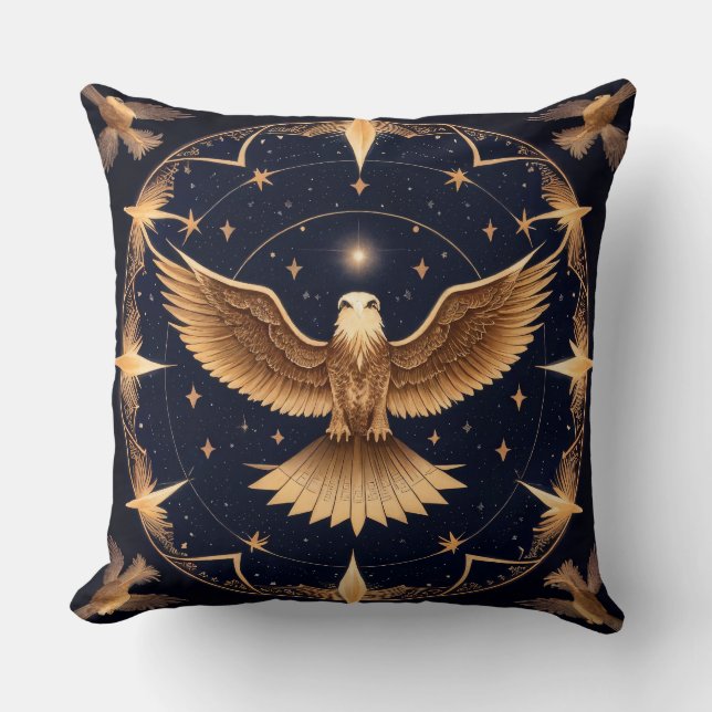 Golden Eagle Elegant Gift for Art and Design Lover Cushion (Front)