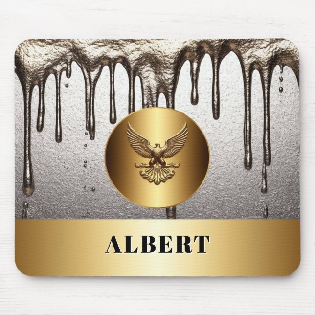 Golden Eagle Emblem Strength Design 🦅 Mouse Pad (Front)