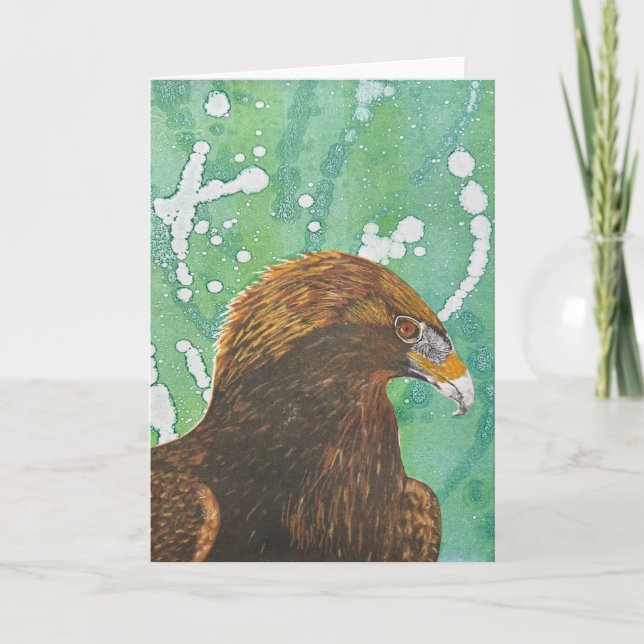 Golden Eagle Folded Note Card (Front)