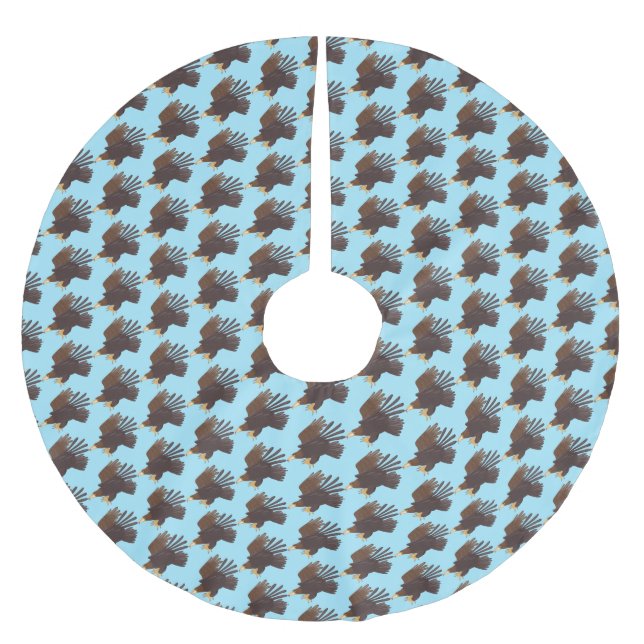 Golden eagle funny cartoon illustration brushed polyester tree skirt (Front)