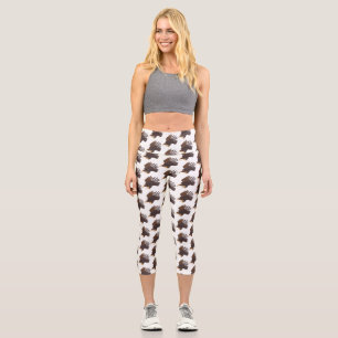 Golden eagle funny cartoon illustration capri leggings