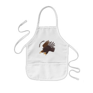 Golden eagle funny cartoon illustration kids apron