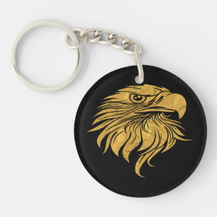 Golden Eagle Head Key Ring