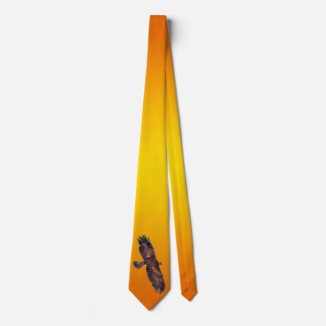 Golden Eagle in Flight Tie Dbl Side(Yellow/Orange) (Front)