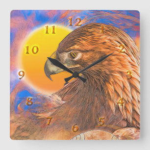 GOLDEN EAGLE “Legends” Square Wall Clock