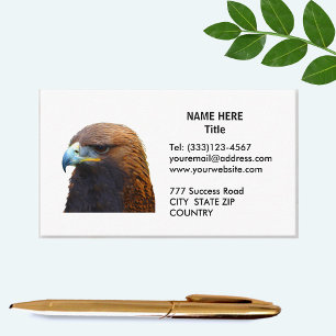 Golden Eagle on Black and White Business Card
