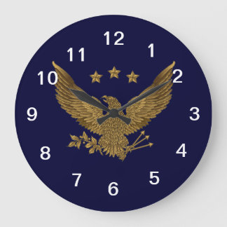 golden eagle on navy clock