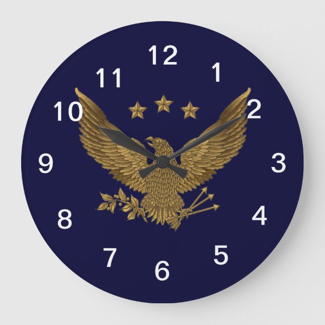 golden eagle on navy clock (Front)