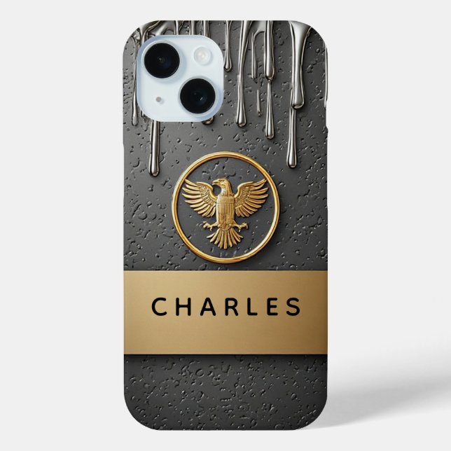 Golden Eagle Pendant Dripping Liquid Metal  Case-Mate iPhone Case (Back)