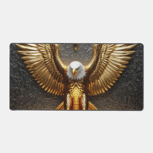 Golden Eagle Pendant Dripping Liquid Metal Desk Mat