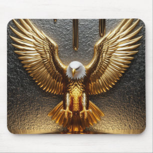 Golden Eagle Pendant Dripping Liquid Metal  Mouse Pad