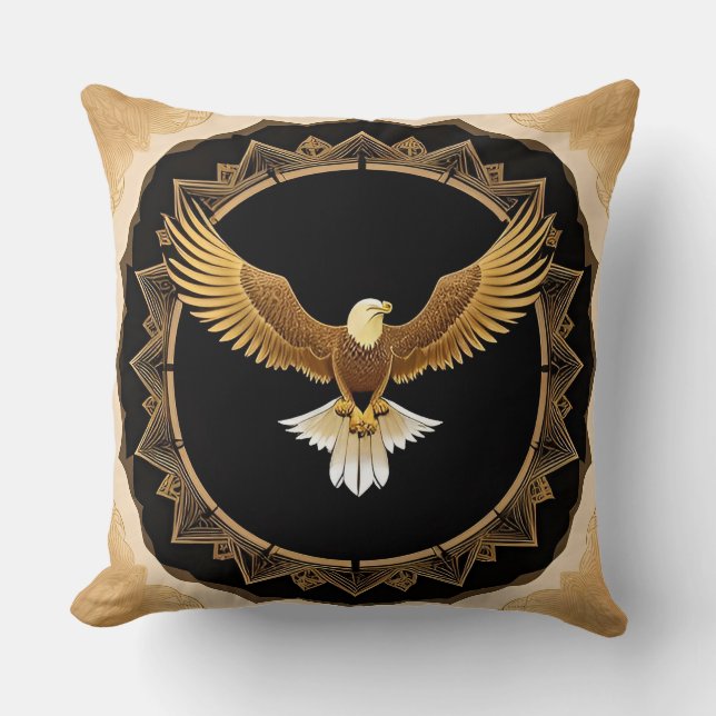 Golden Eagle Unique Gift Inspired Home Decor Cushion (Front)