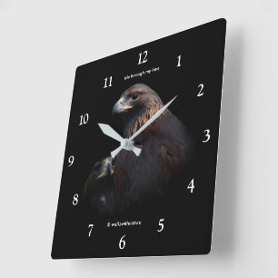 Golden Eagles: Beauties Thru the Bars Square Wall Clock