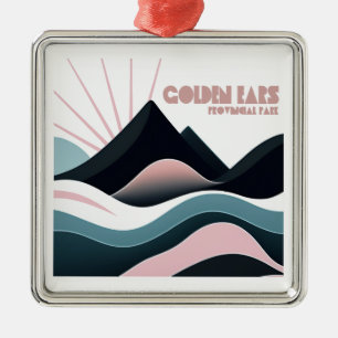 Golden Ears Provincial Park Coloured Hills Metal Ornament