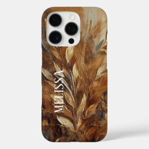 Golden Earthtones Elegance in Acrylic With Name iPhone 16 Pro Case