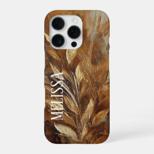 Golden Earthtones Elegance in Acrylic With Name iPhone 16 Pro Case