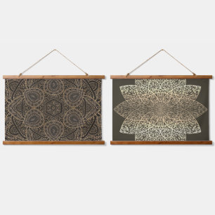 Golden Earthy Mandala Hanging Tapestry