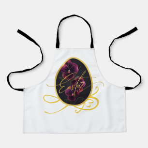 Golden Easter Egg and Elegant Iris Apron
