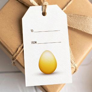 Golden Easter egg Gift Tags