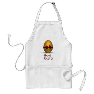 Golden Easter Egg with Red Bow Standard Apron