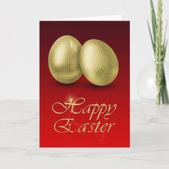 Golden Easter Eggs - Greeting Card (Front)