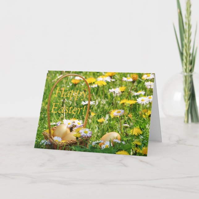 Golden Easter Eggs Greeting Card (Front)