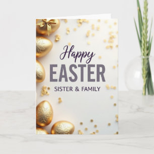 Golden Easter Sister Family Card