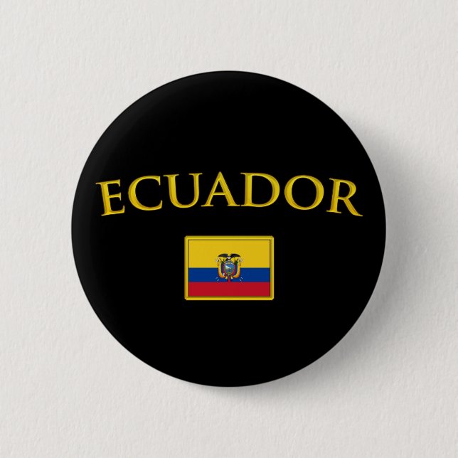 Golden Ecuador 6 Cm Round Badge (Front)
