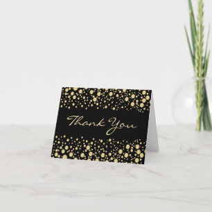 Golden effect confetti Thank You Card