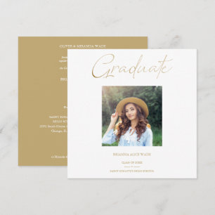 Golden Effect Elegant Custom Photo Graduation Invitation
