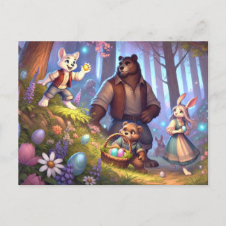 Golden Egg Discovery – Easter Forest Adventure Holiday Postcard