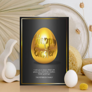 Golden Egg Happy Easter Greeting Card