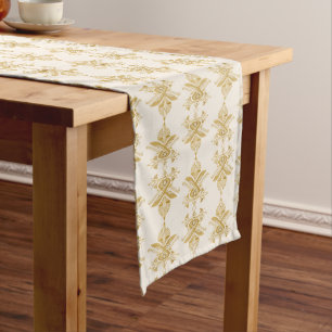 Golden Egyptian Motif Pattern Long Table Runner