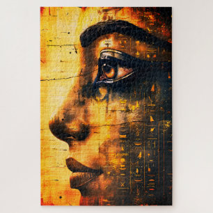 Golden Egyptian Pharaoh Wall Art – Ancient History Jigsaw Puzzle