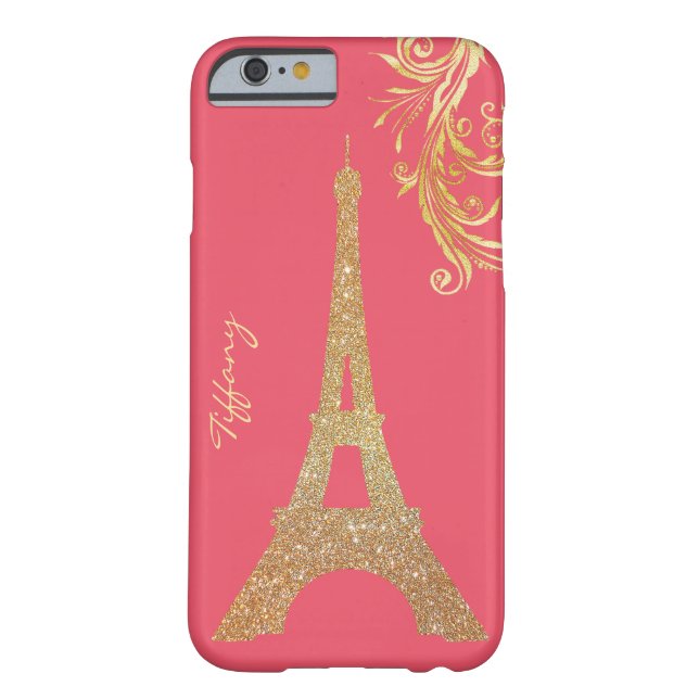 Golden Eiffel Tower Custom iPhone 6 Case (Back)