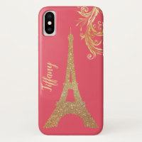 Golden Eiffel Tower Custom iPhone X Case