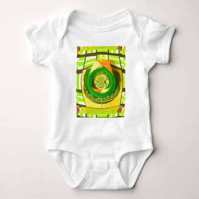 Golden Elegance: Beautiful African Yellow Rose Art Baby Bodysuit (Front)