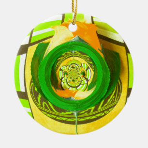 Golden Elegance: Beautiful African Yellow Rose Art Ceramic Tree Decoration