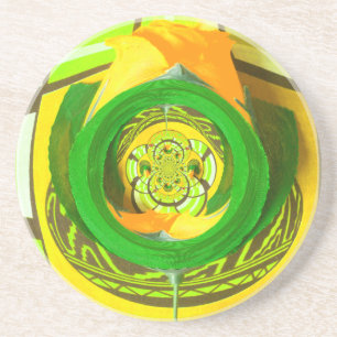 Golden Elegance: Beautiful African Yellow Rose Art Coaster