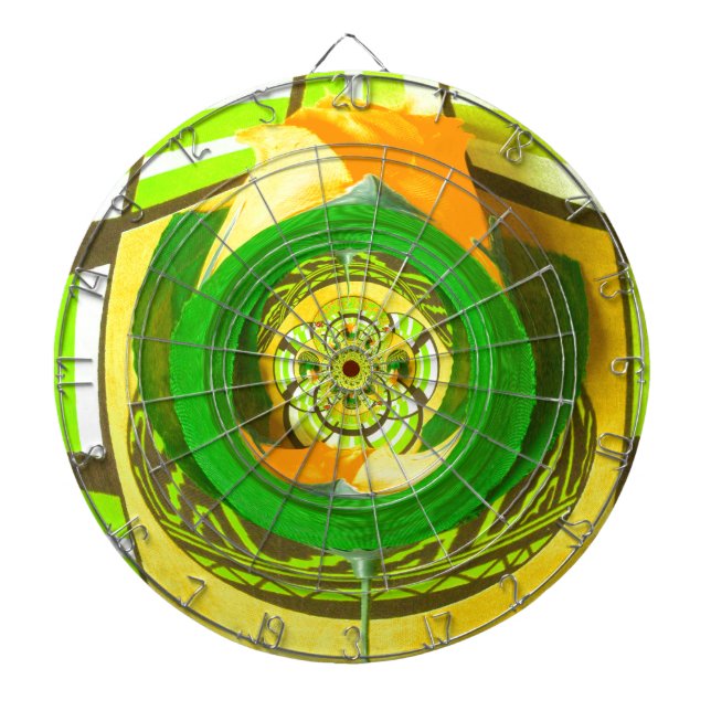 Golden Elegance: Beautiful African Yellow Rose Art Dartboard (Front)