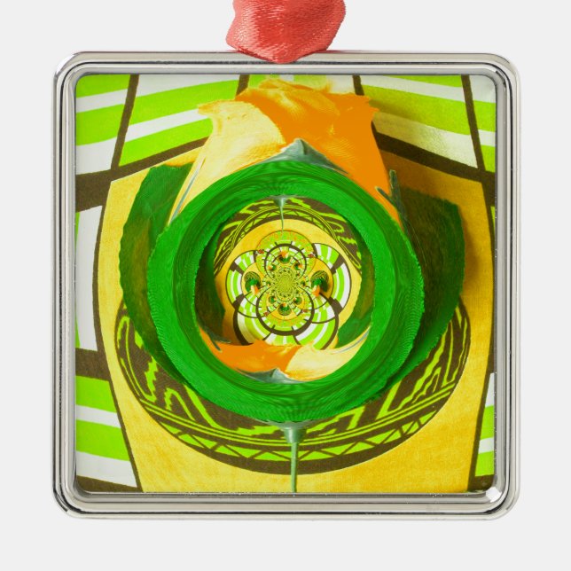 Golden Elegance: Beautiful African Yellow Rose Art Metal Ornament (Front)