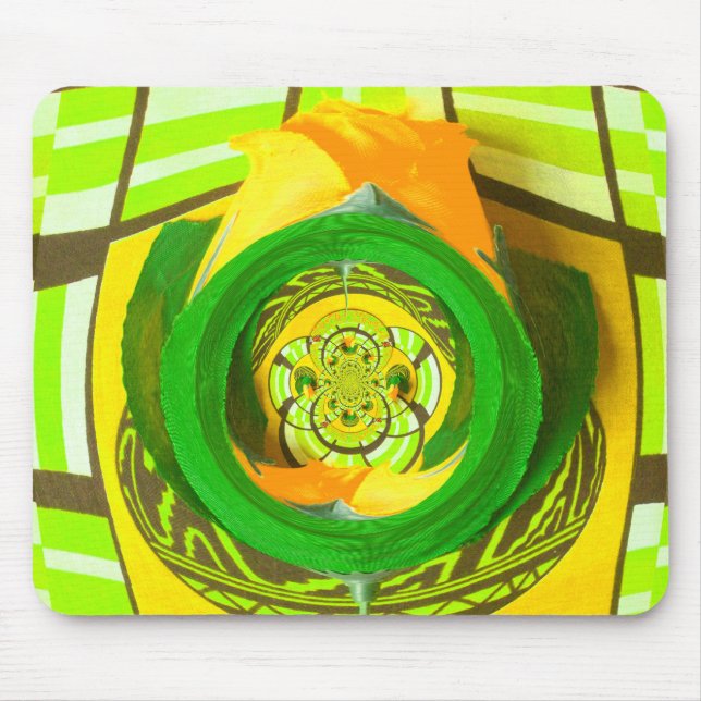 Golden Elegance: Beautiful African Yellow Rose Art Mouse Pad (Front)