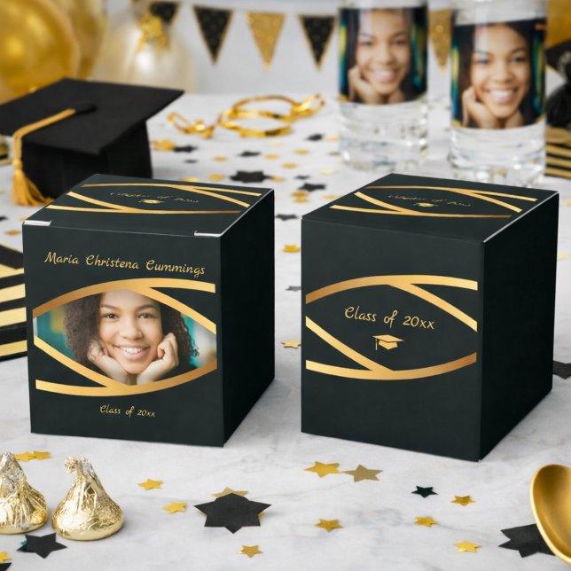 Golden Elegance Class Of Photo Graduation Favour Box (Creator Uploaded)