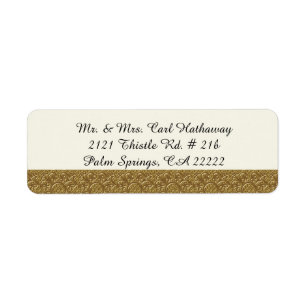 Golden Elegance Custom Return Address Label
