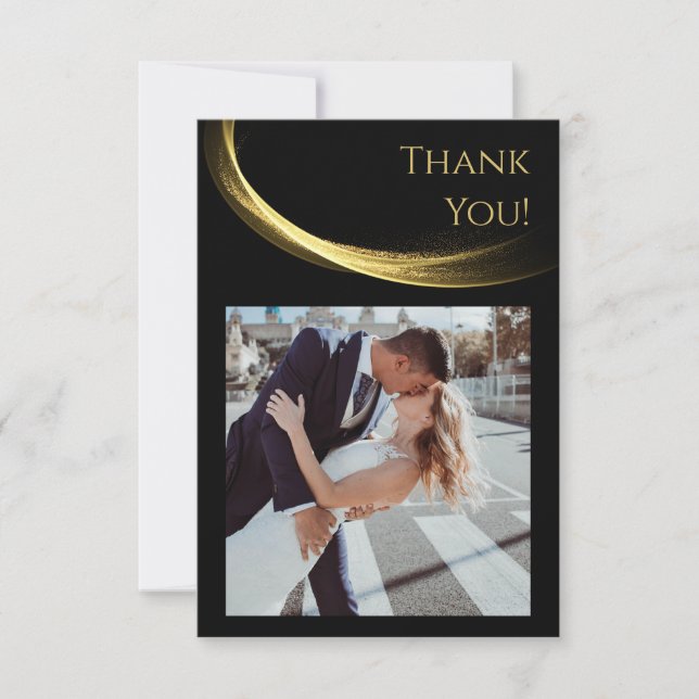 Golden Elegance-Flat Thank You Card (Front)