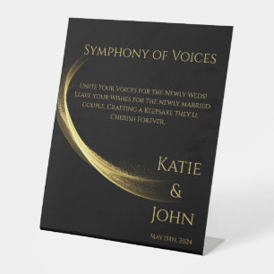 Golden Elegance-Guestbook Sign- Pedestal Sign