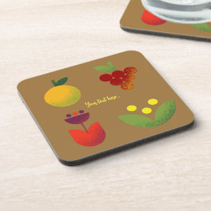 Golden Elegance Modern Floral Fruit Coaster