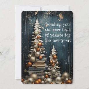 Golden Elegance New Year's  Holiday Card