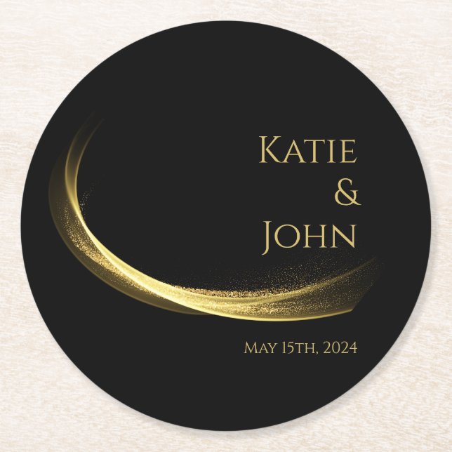 Golden Elegance-Paper Coaster (Front)
